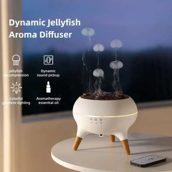 Dynamic Jellyfish Air Humidifier 250ml Essential Oil Diffuser - Humidifier With 7 Colorful Night Lights & Remote Control - Image 5