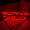 Welcome To The Dark Side Neon Sign, Red Led Letter Lights, Used For Bedroom, Haunted House, Halloween Art Decor.